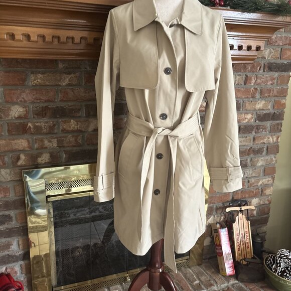 Time and True Jackets & Blazers - Time And Tru Women’s Beige Women’s Trench Coat  Sz Large
